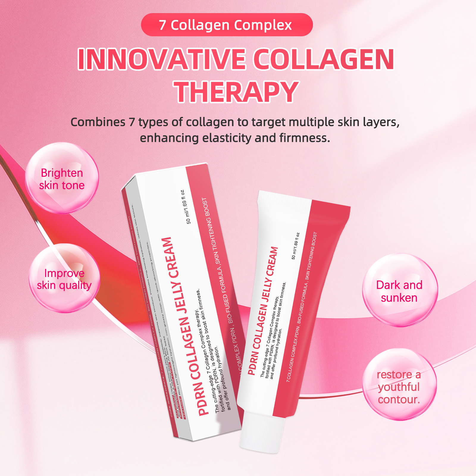 Beauty Glazed Makeup - PDRN Collagen Jelly Cream Anti-wrinkle Firms