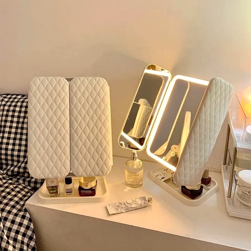 Your Beauty Makeup - Trifold Makeup Mirror LED Lights Dorm