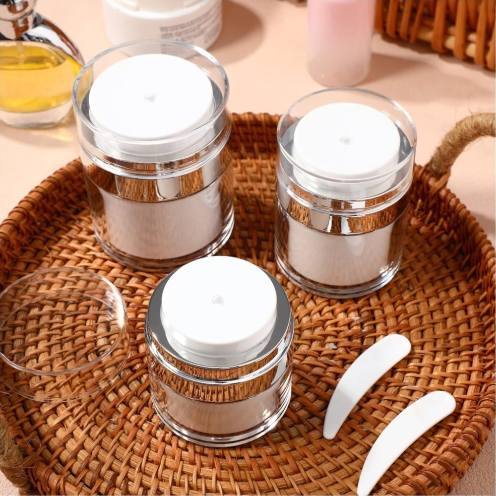 Beauty Makeup Cream - 15/30/50ml Empty Airless Pump Jar Refillable