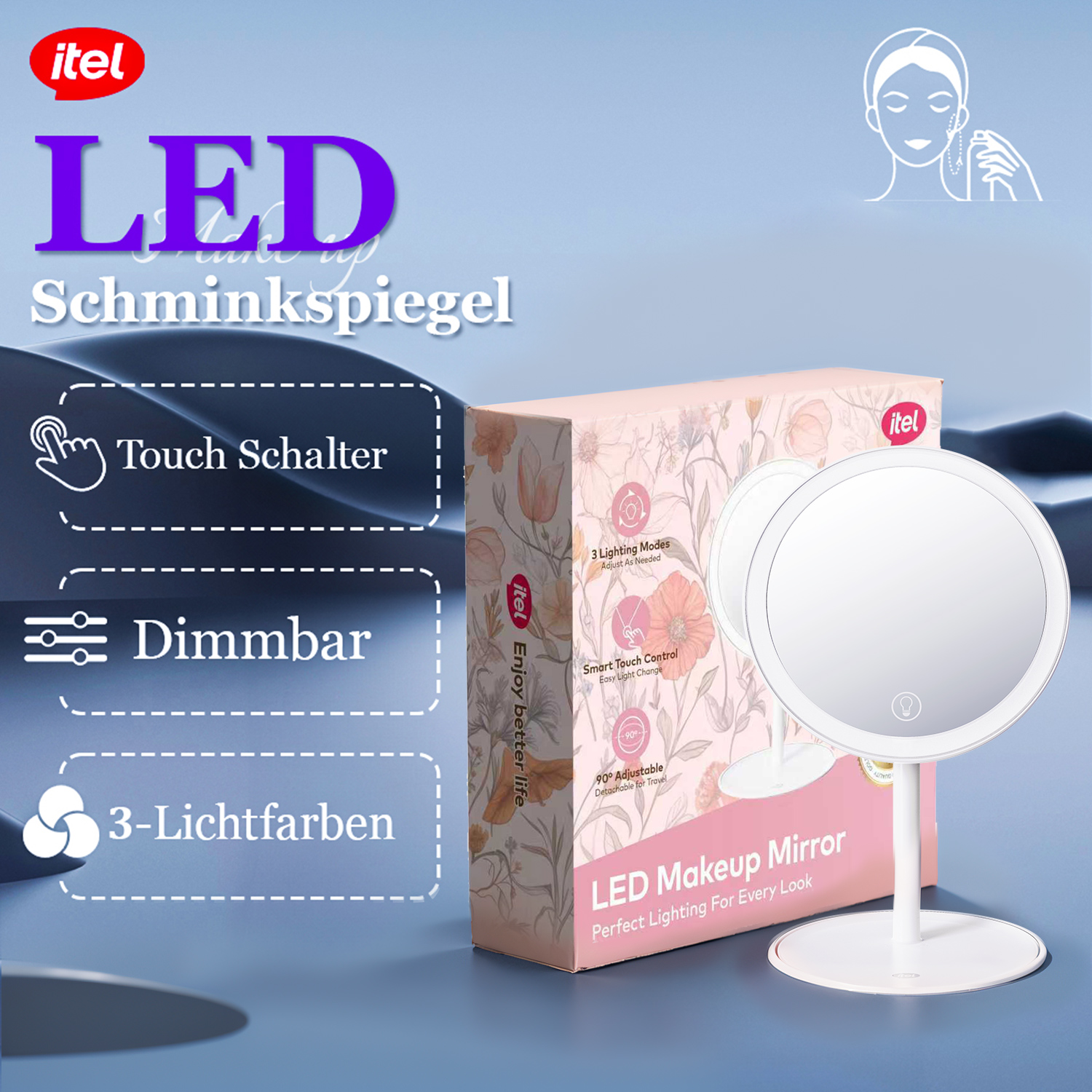 Beauty Makeup Definition - Itel Imm-01 Led Makeup Mirror with