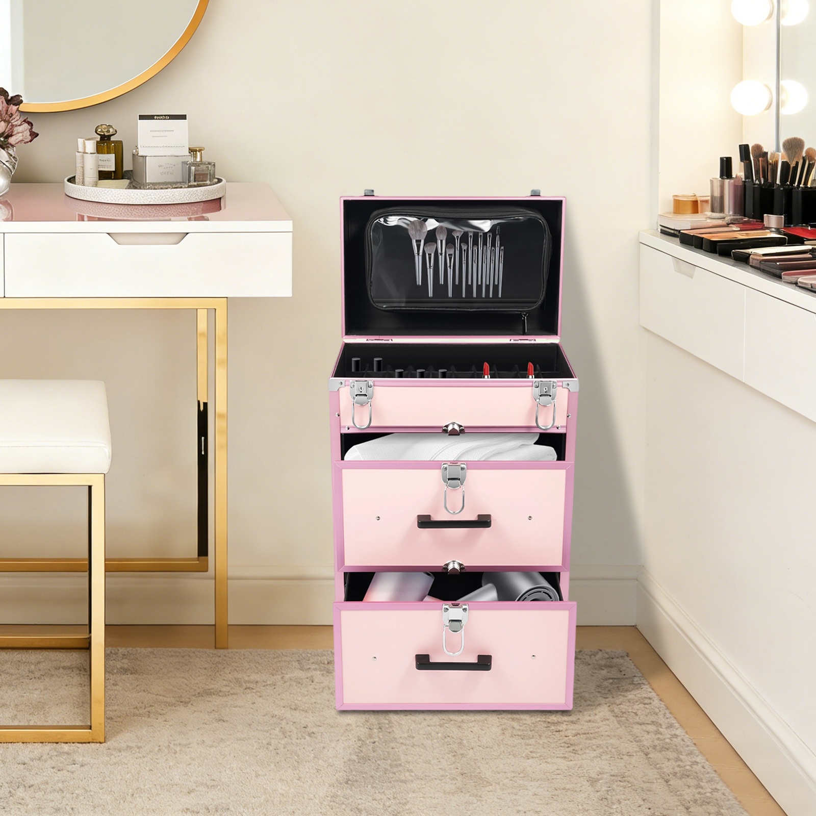 Makeup And Beauty - Bymaocar 40 Grids Makeup Train Case