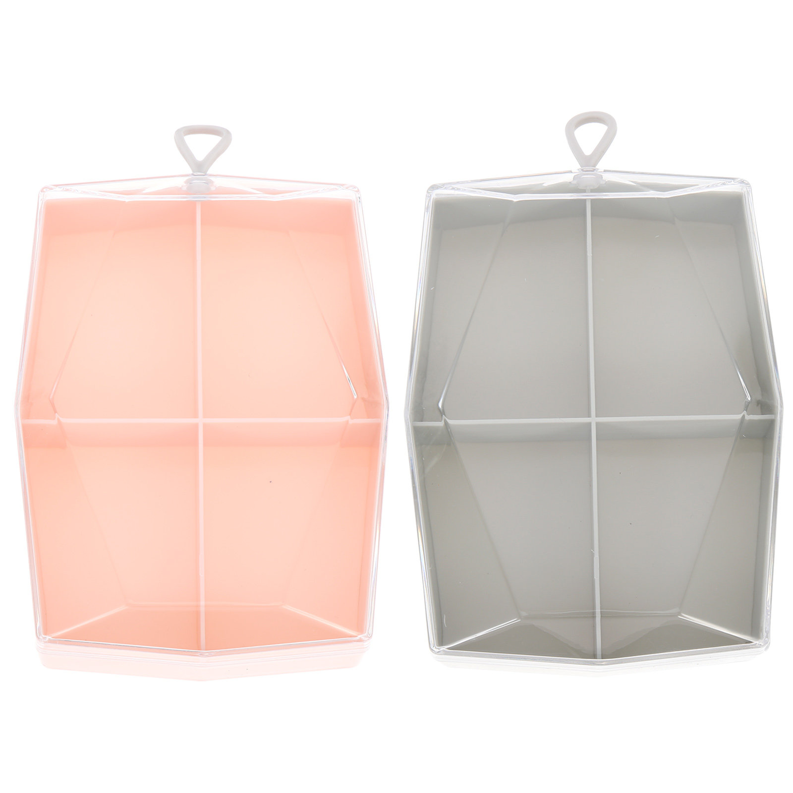 Makeup And Beauty - 2Pcs Makeup Storage Case 4-Compartment Beauty