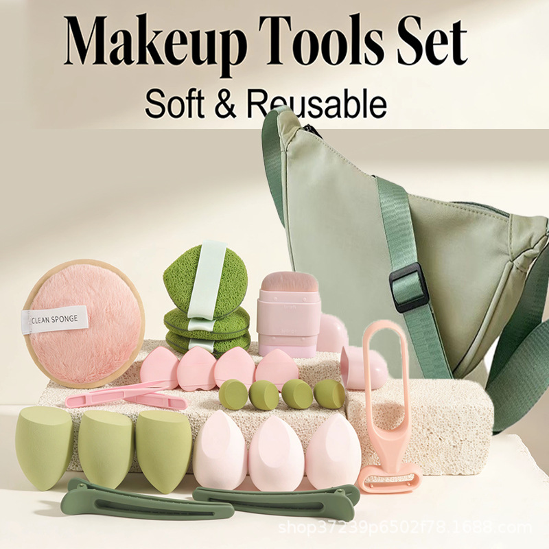 Stylish Dumpling Bag with 23 P - Beauty Makeup Tools Set ulasan dan harga