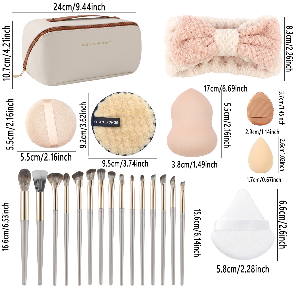 Leather Handle Bag with 36 Pcs - Beauty Makeup Tools Set ulasan dan harga