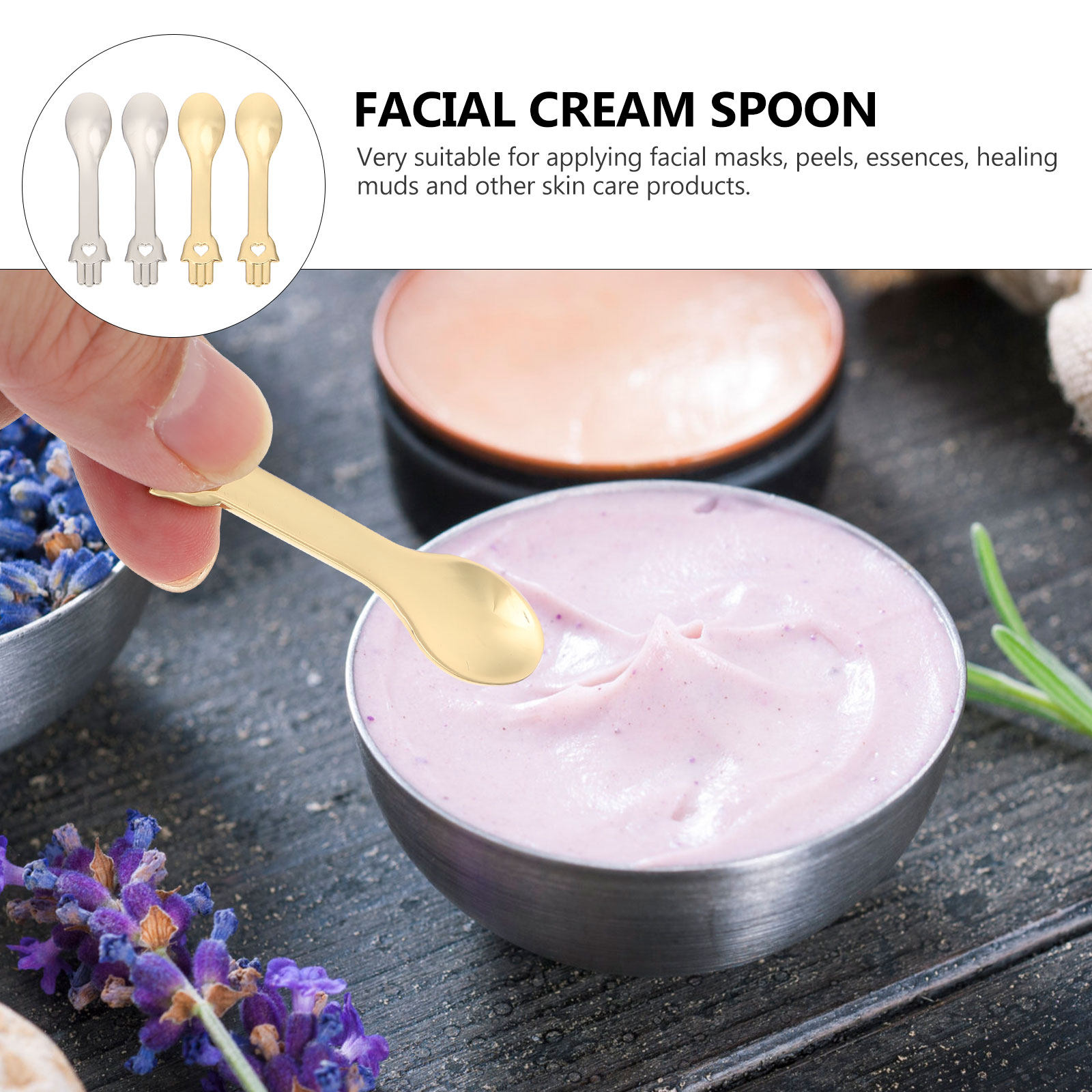 4Pcs Makeup Spoons Zinc Alloy  - Beauty Makeup Cream ulasan dan harga