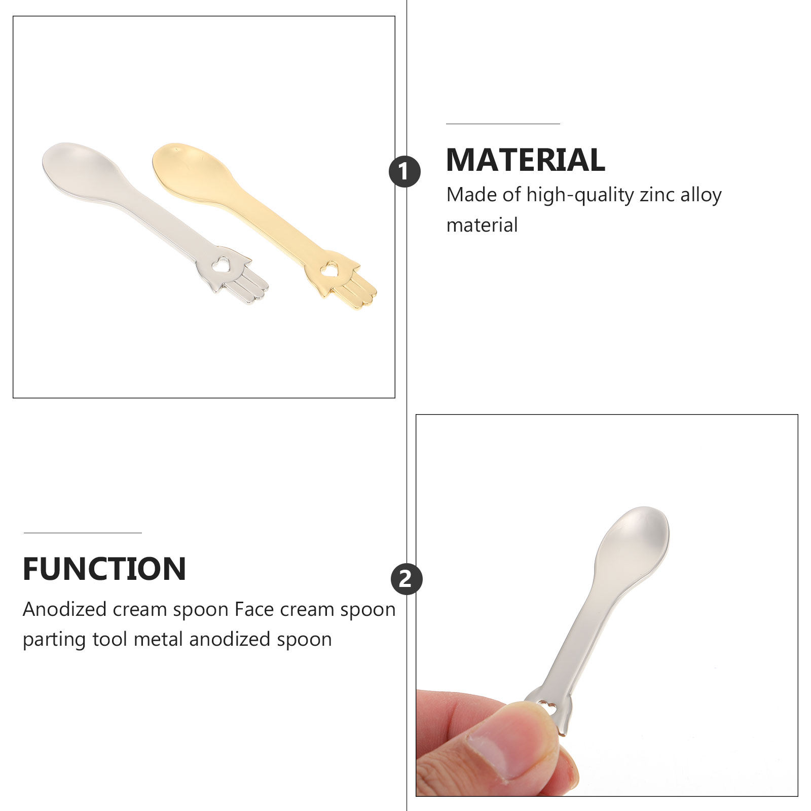 4Pcs Makeup Spoons Zinc Alloy  - Beauty Makeup Cream ulasan dan harga