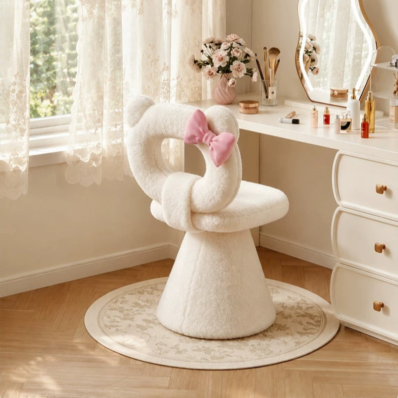 Bow Dressing Vanity Stool Pink - Makeup And Beauty ulasan dan harga
