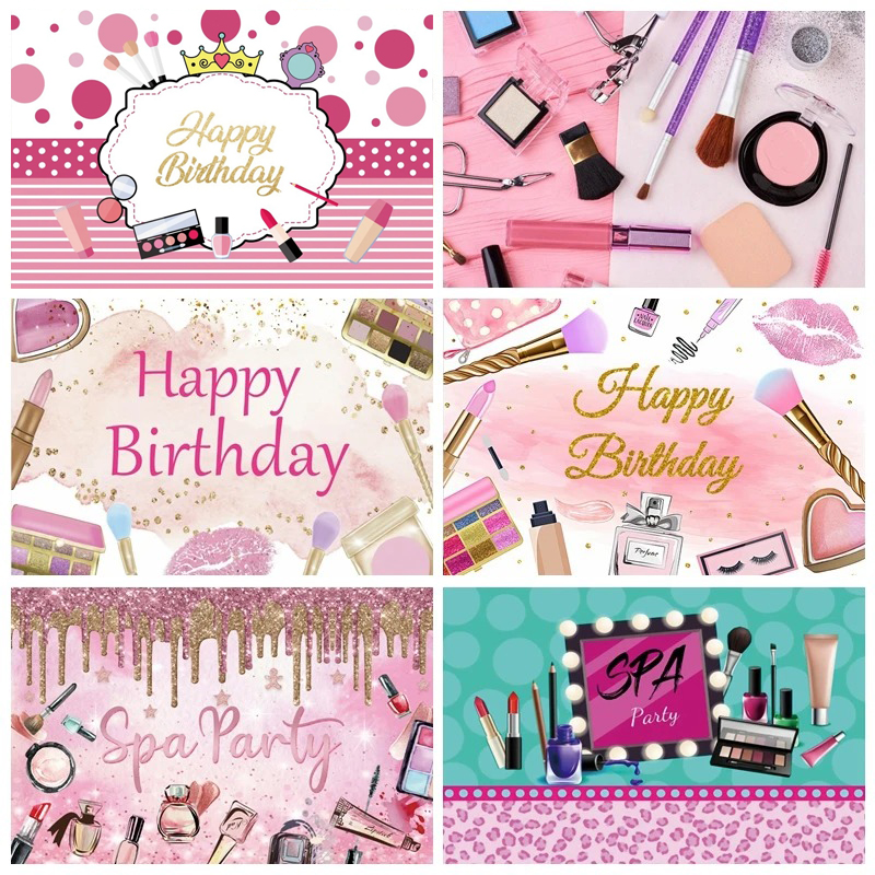 Spa Party Themed Backdrop for  - Beauty Makeup Girl Photo ulasan dan harga