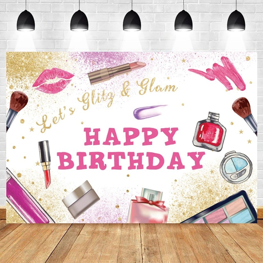 Spa Party Themed Backdrop for  - Beauty Makeup Girl Photo ulasan dan harga