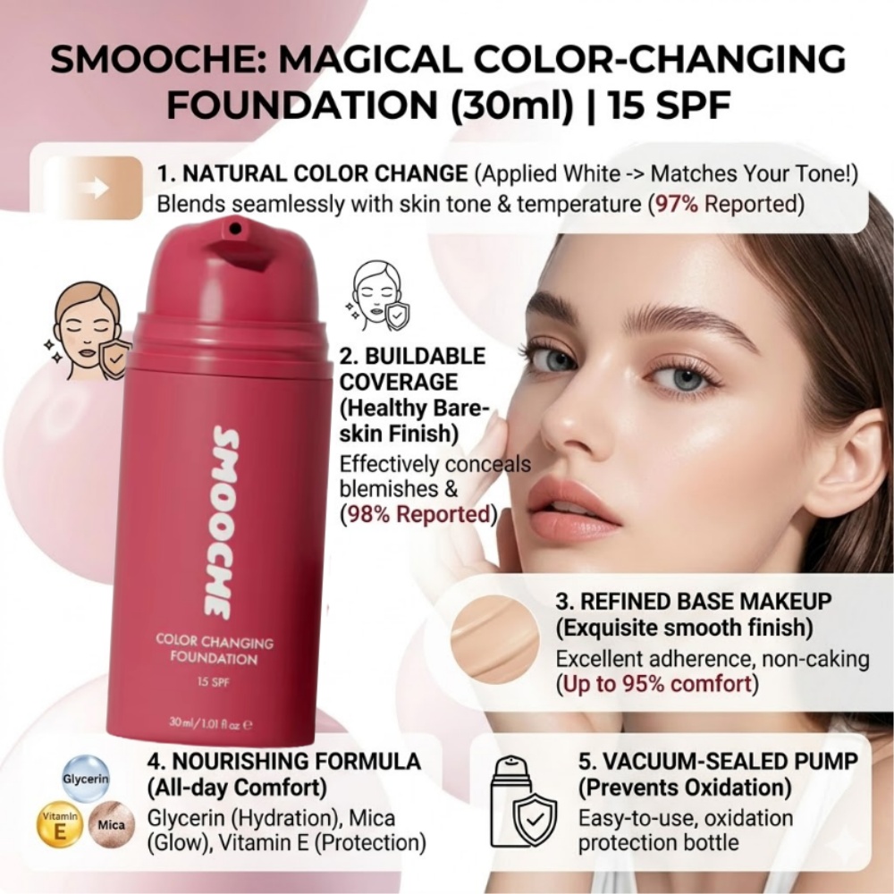 SMOOCHE Color Changing Foundat - Beauty Makeup Cream ulasan dan harga