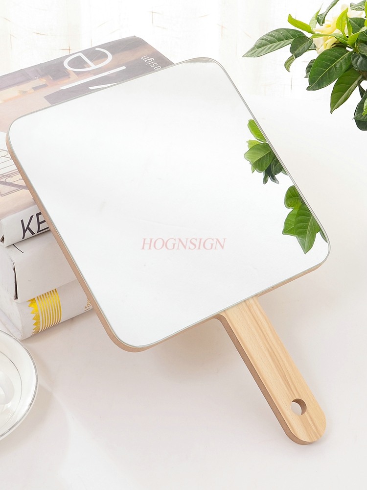 Wooden handle mirror, high-def - Beauty Makeup Definition ulasan dan harga