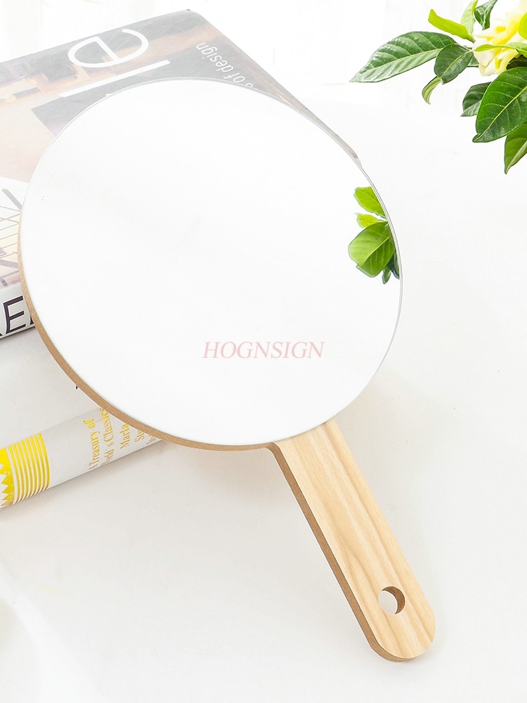 Wooden handle mirror, high-def - Beauty Makeup Definition ulasan dan harga