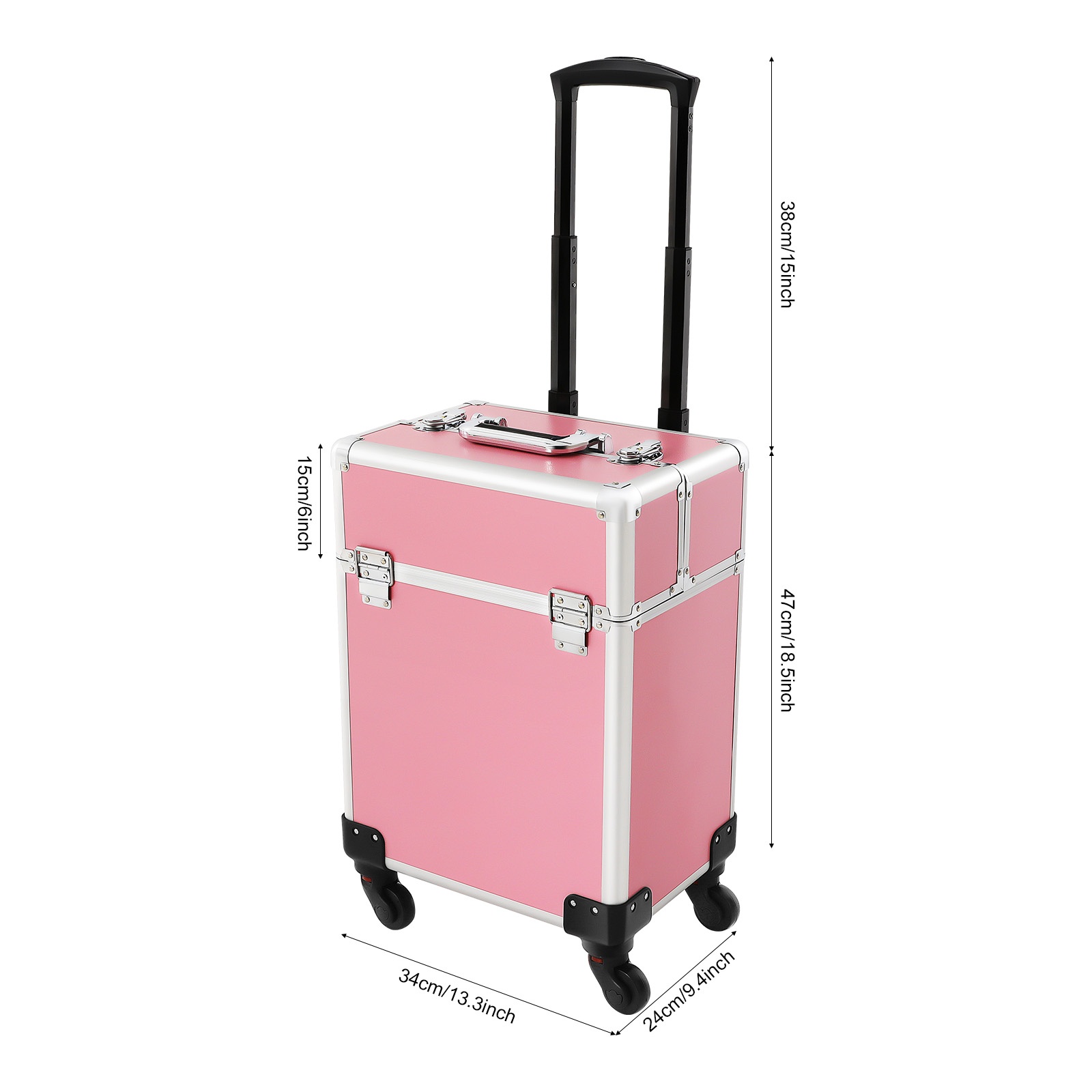 Pink Rolling Makeup Train Case - Makeup And Beauty ulasan dan harga