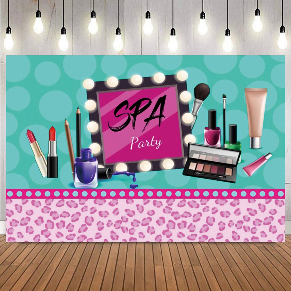 Spa Party Themed Backdrop for  - Beauty Makeup Girl Photo ulasan dan harga