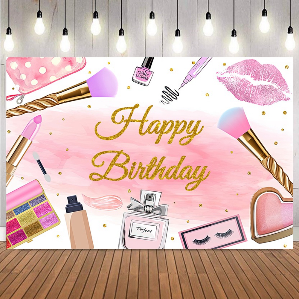 Spa Party Themed Backdrop for  - Beauty Makeup Girl Photo ulasan dan harga