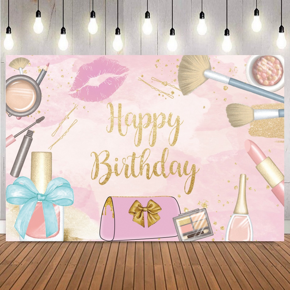 Spa Party Themed Backdrop for  - Beauty Makeup Girl Photo ulasan dan harga