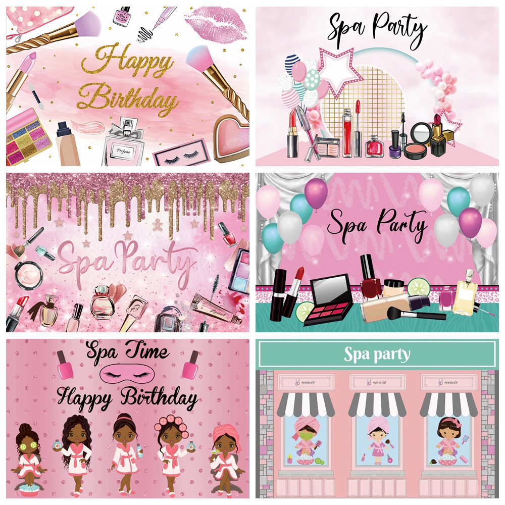 Spa Party Backdrop Pamper Prin - Beauty Makeup Girl Photo ulasan dan harga