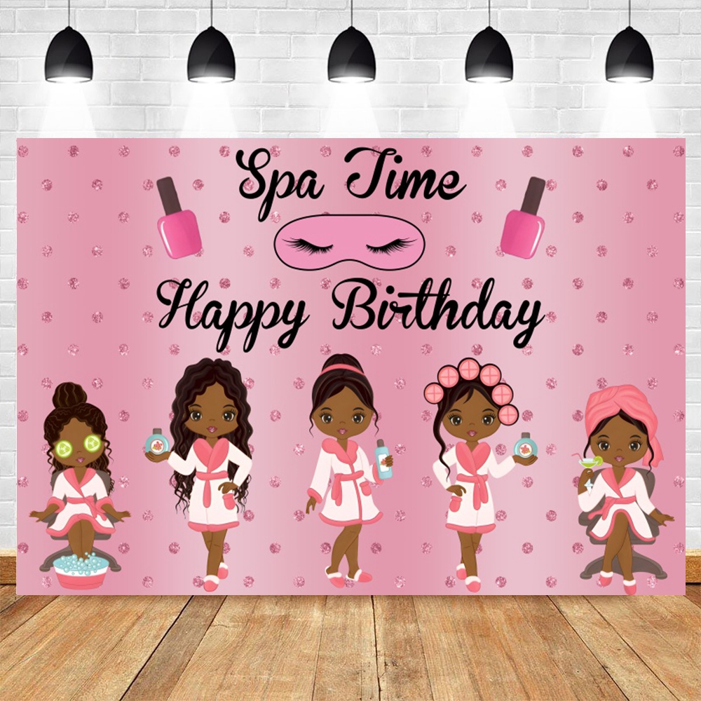 Spa Party Backdrop Pamper Prin - Beauty Makeup Girl Photo ulasan dan harga