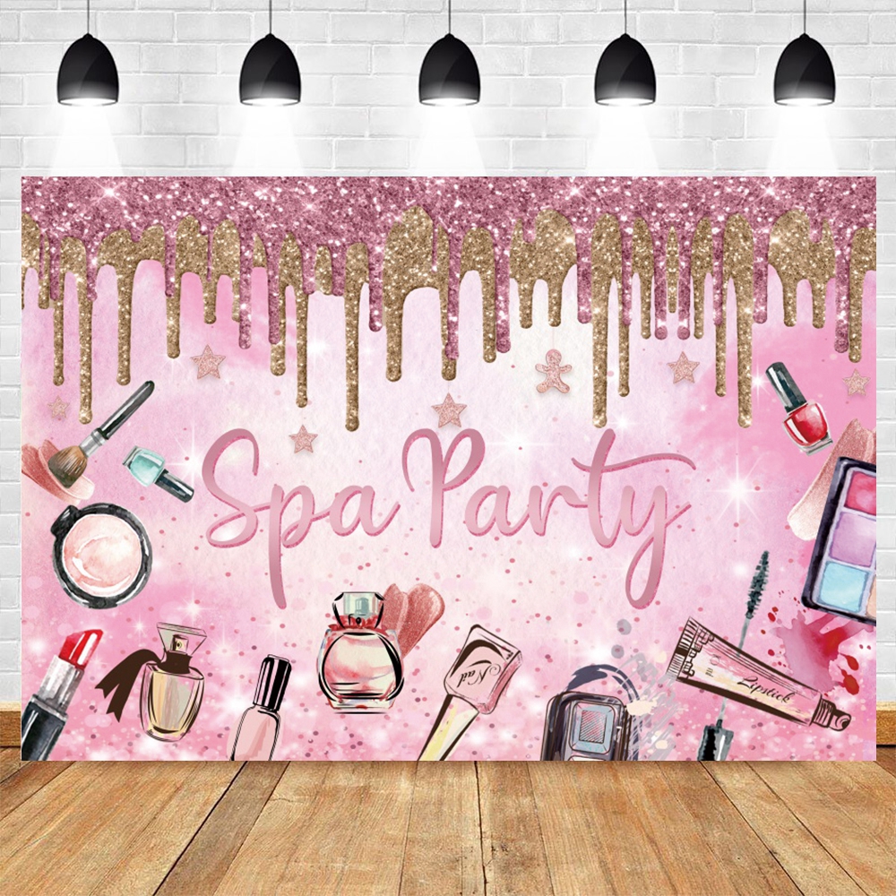 Spa Party Backdrop Pamper Prin - Beauty Makeup Girl Photo ulasan dan harga