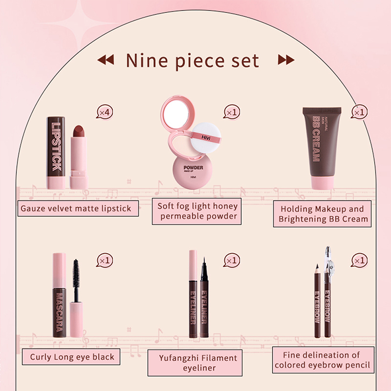 Gift Box 9-piece Lipstick Powd - Huda Beauty Makeup Set ulasan dan harga