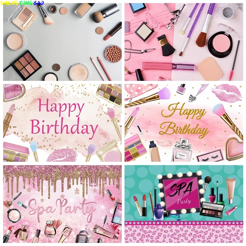 Spa Party Themed Backdrop for  - Beauty Makeup Girl Photo ulasan dan harga