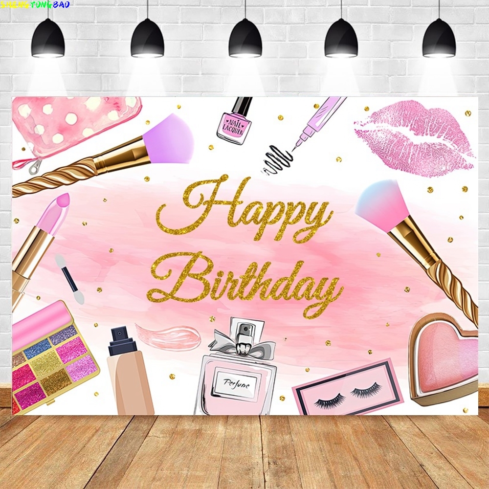 Spa Party Themed Backdrop for  - Beauty Makeup Girl Photo ulasan dan harga