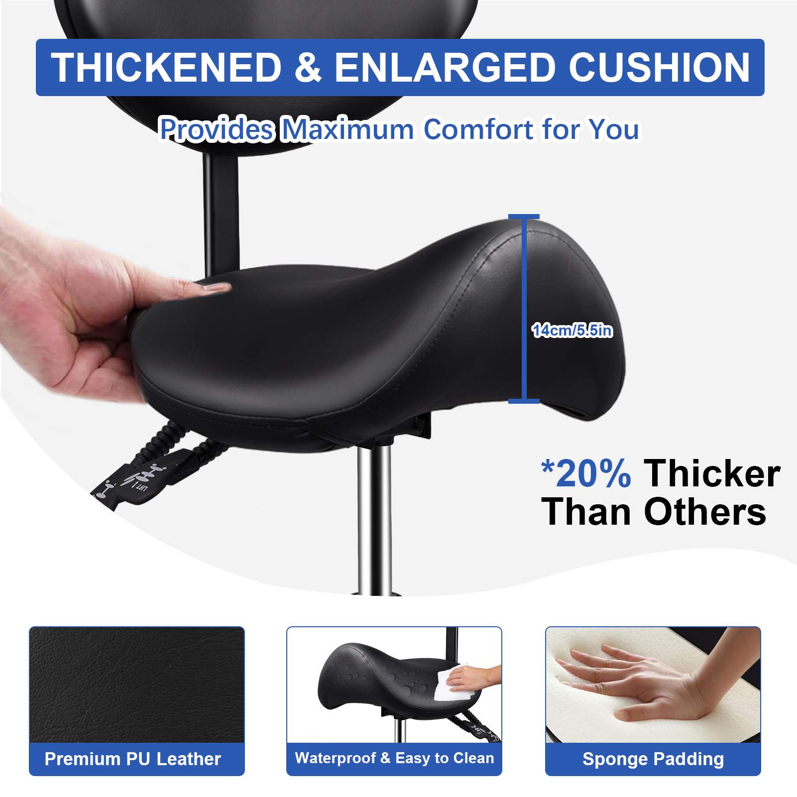 Ergonomic Rolling Saddle Chair - Beauty Makeup Chair ulasan dan harga