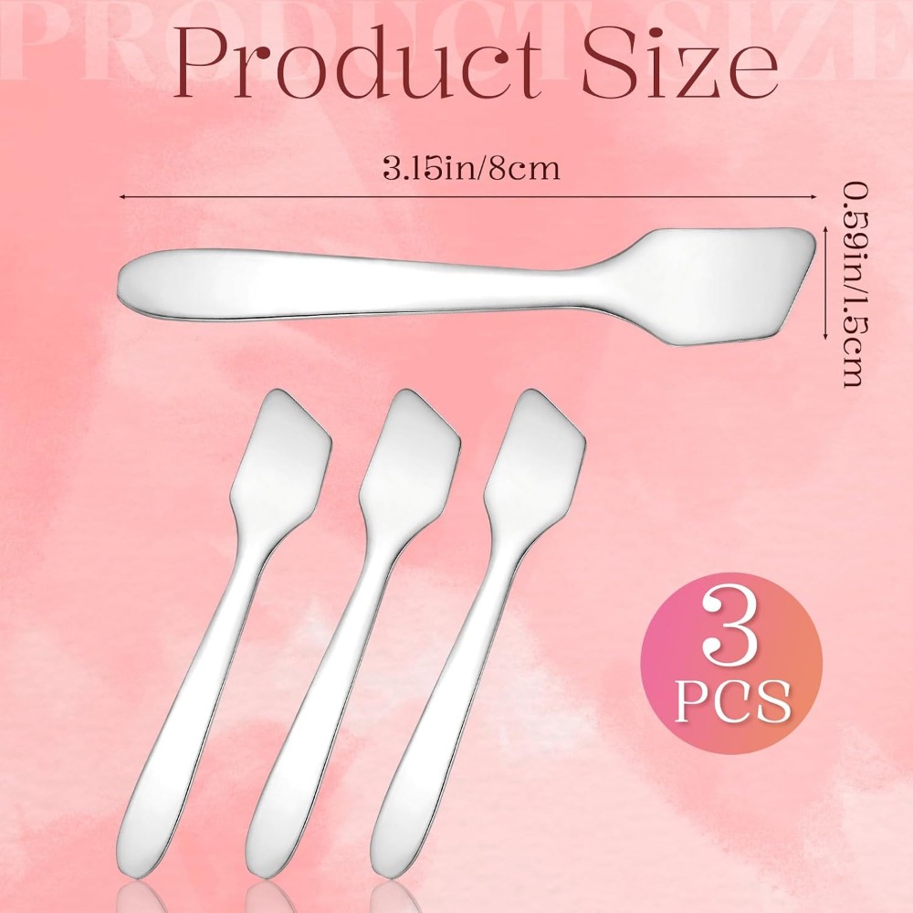 3-Piece Mini Stainless Steel M - Beauty Makeup Cream ulasan dan harga