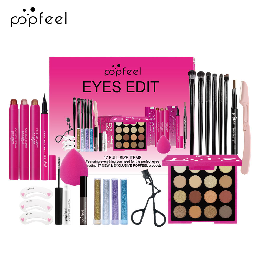POPFEEL 22-Piece Eye Makeup Se - Huda Beauty Makeup Set ulasan dan harga
