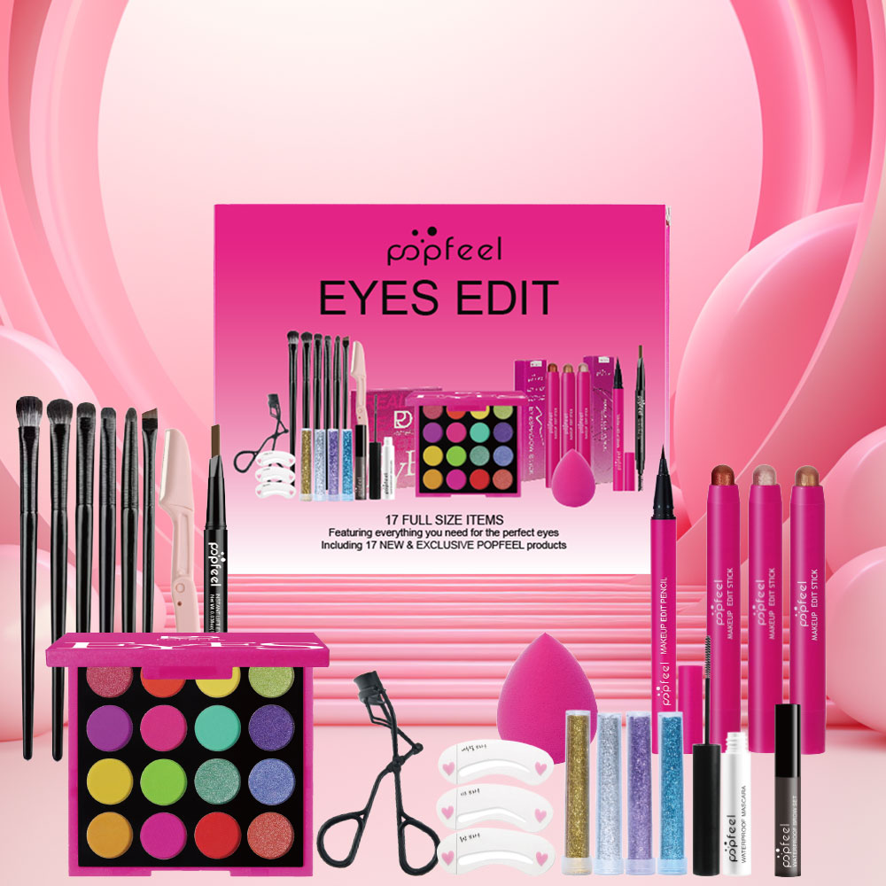 POPFEEL 22-Piece Eye Makeup Se - Huda Beauty Makeup Set ulasan dan harga